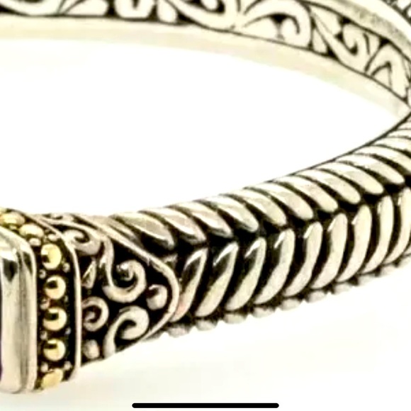 Samuel Benham Sterling Silver & 18K Gold with Amethyst Hinged Cuff Bracelet - Picture 12 of 16